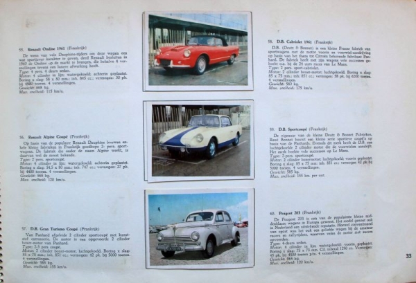 Virginia Cigarettes "Autos" Automobile-Scrapbook 1958 (4280)
